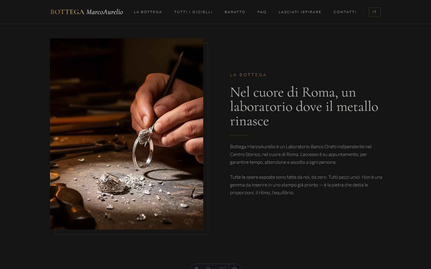 La Bottega — goldsmith at work, Rome workshop