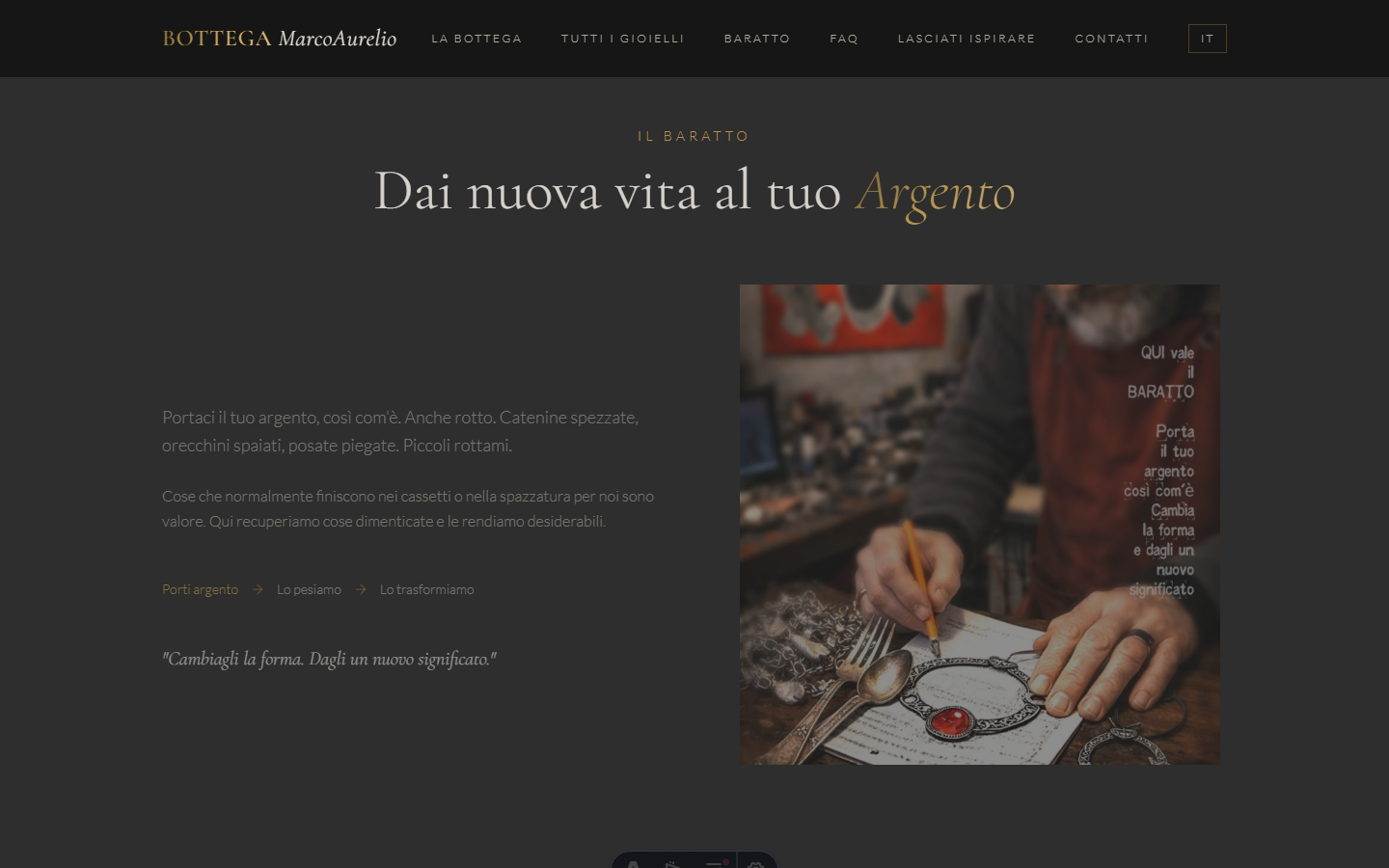 Baratto section — silver transformation